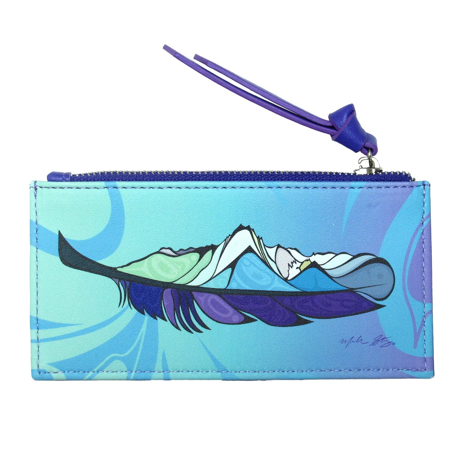 Michelle Stoney Healing Feather Card Holder - Blue