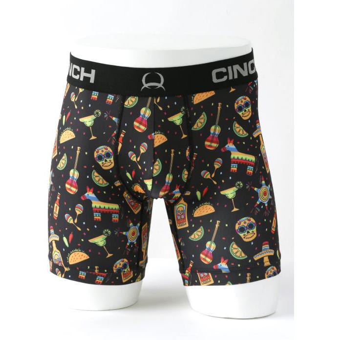 Cinch Men's 6" Fiesta Boxer Briefs - Black