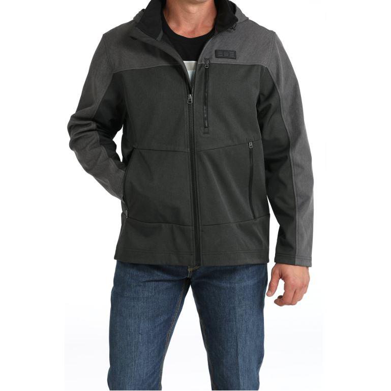 Cinch Men's Long Sleeve Bonded Hoodie Jacket- Black