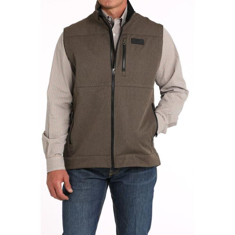 Cinch Men's Bonded  Softshell Vest- Brown