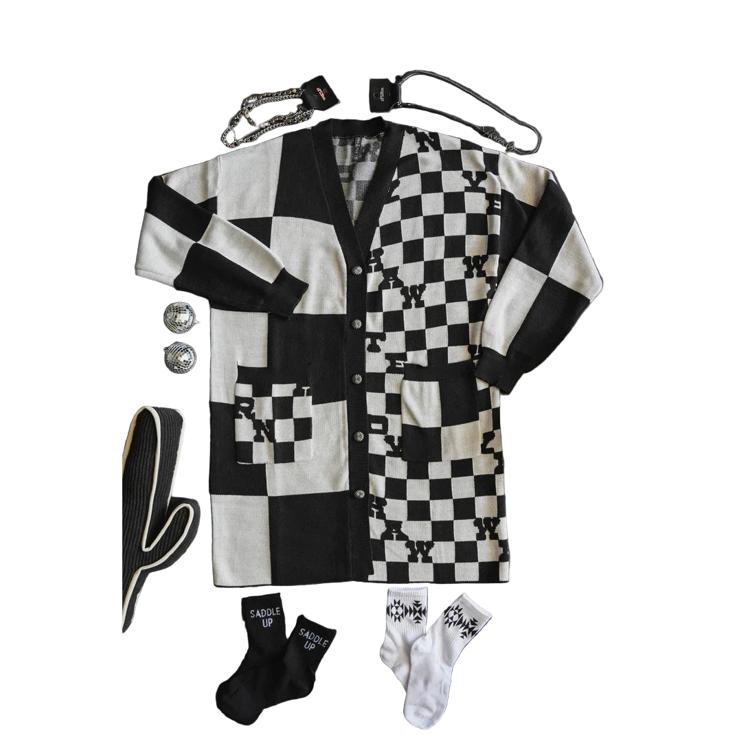 2 Fly Women's Cowboy Bueno Cardigan - Black/White