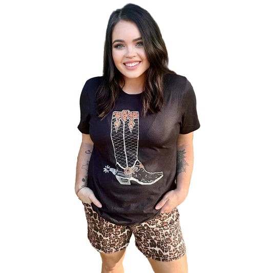 Sterling Kreek Women's Short Sleeve Knockin Boots Tee Shirt