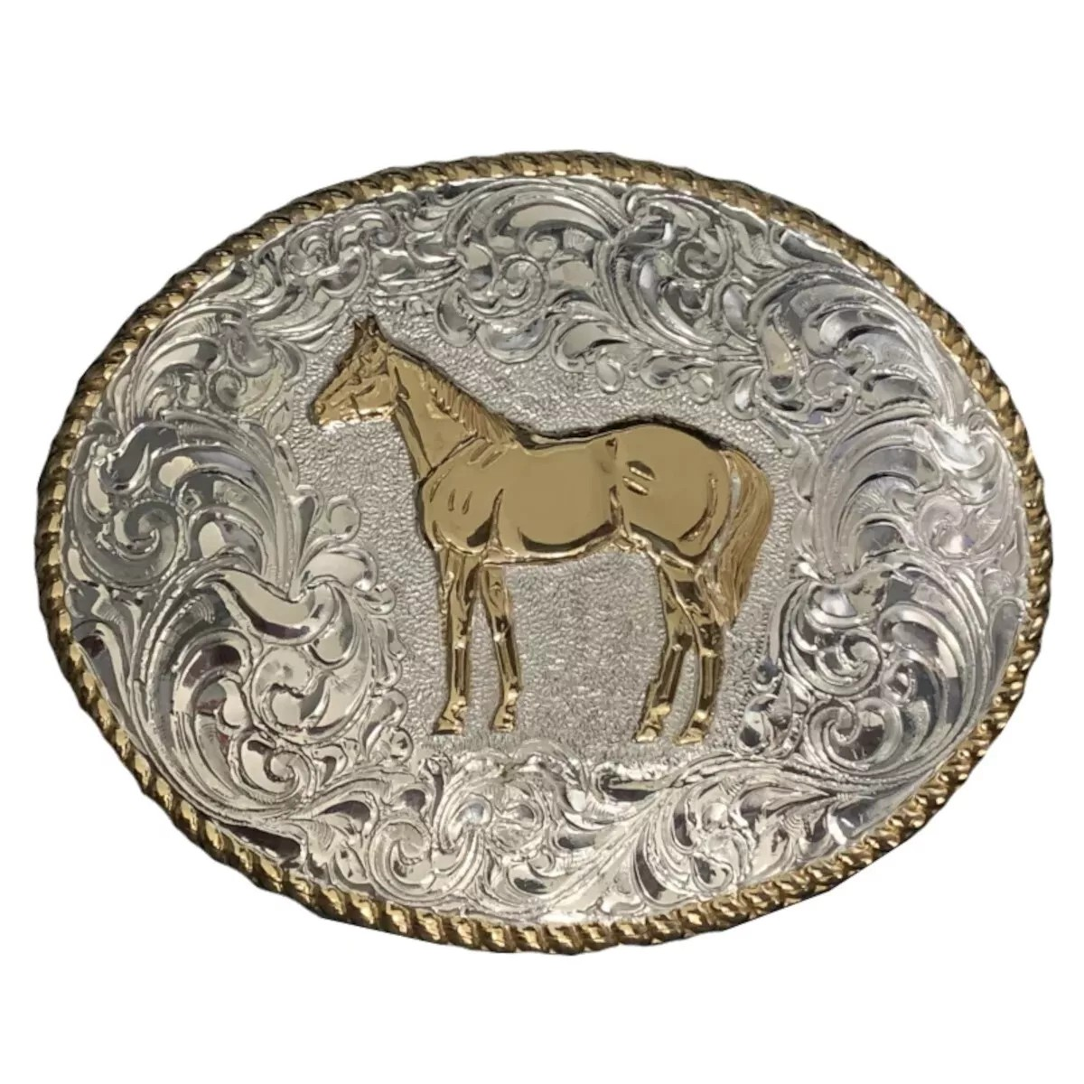 Crumrine Oval Standing Horse Buckle