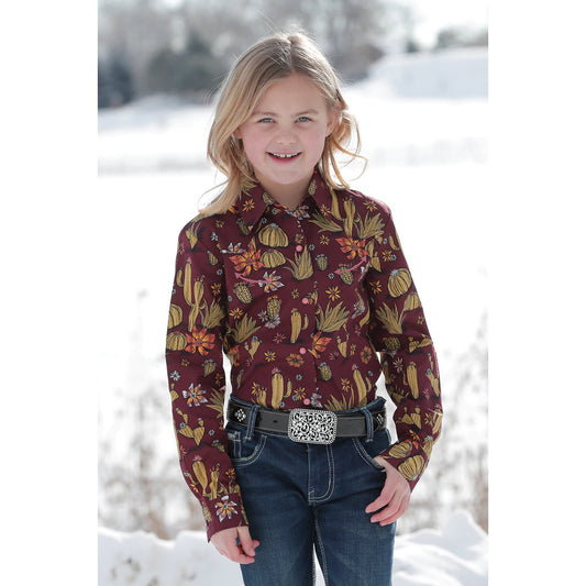 Cruel Girl Girl's LS Print Shirt - Purple