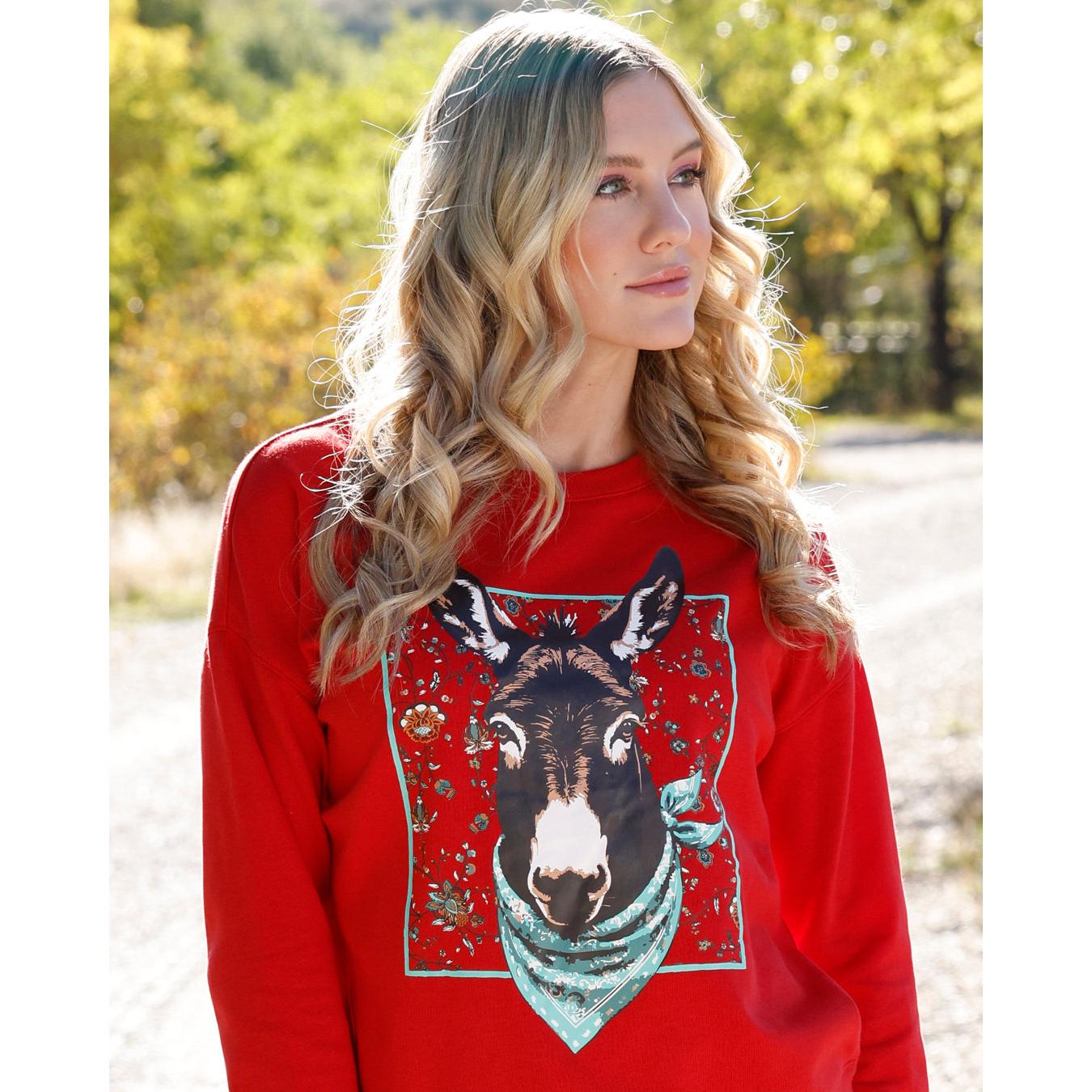 Cruel Girl Women's French Terry Crewneck Sweatshirt - Red