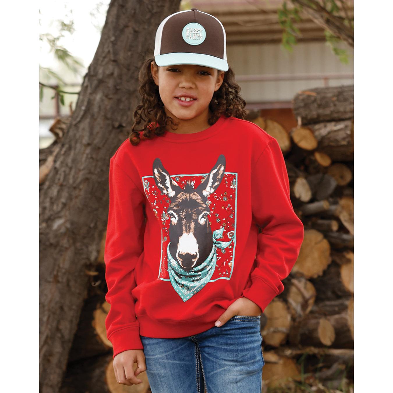 Cruel Girl Girls' Rib-Trim Sweatshirt - Red