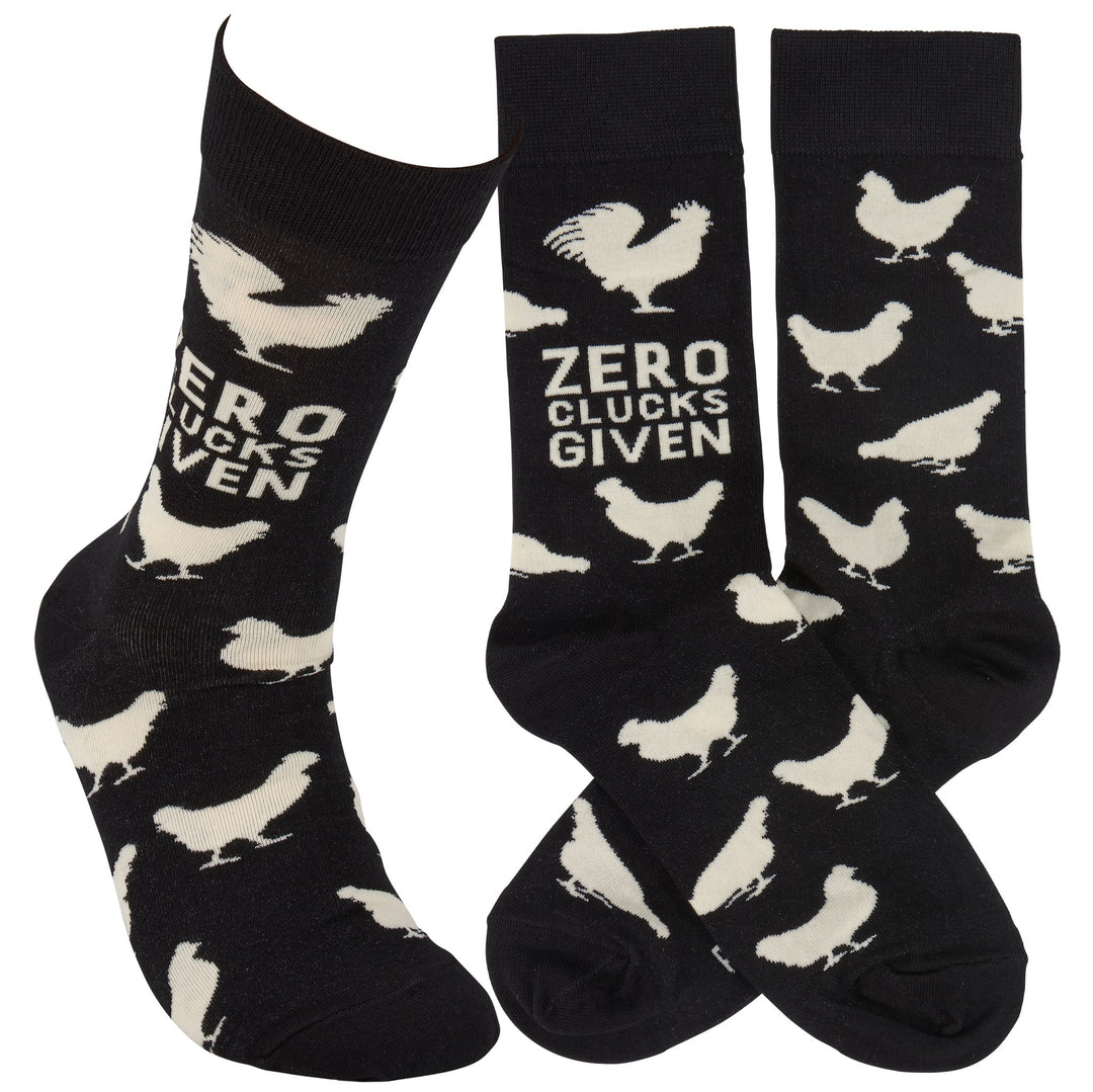 Socks - Zero Clucks - Black/White - Irvine Tack &amp; Western Wear
