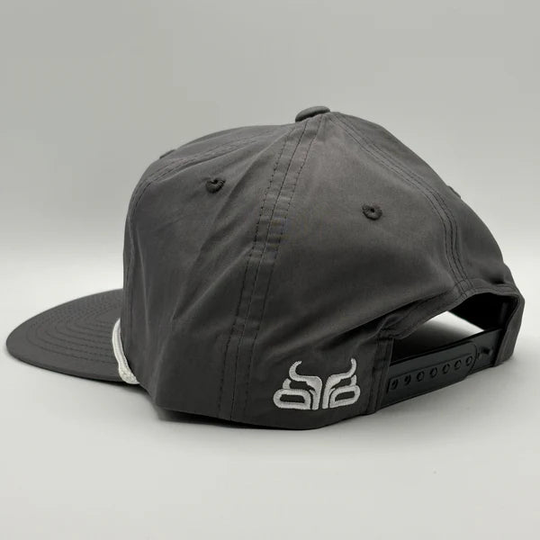 Baredown Brand Hooked 256 Flat Bill Baseball Cap - Dark Grey