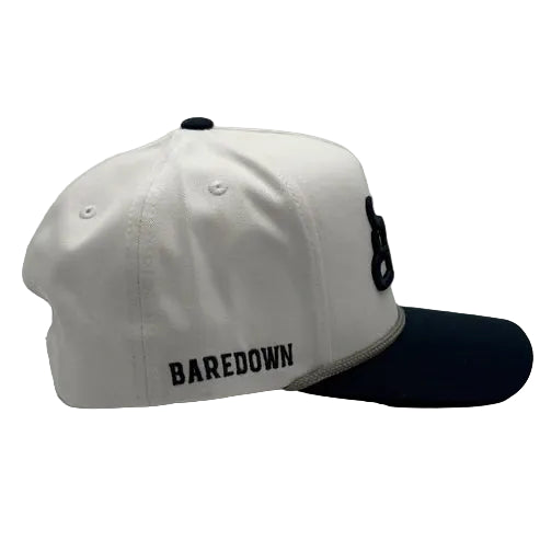 Baredown Brand Driven-A Frame Curved Bill Ball Cap - Navy/White