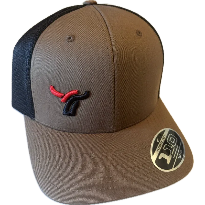 B8 Ranch Apparel 110 Flexfit SMALL Logo Cap - Coyote Brown/Black