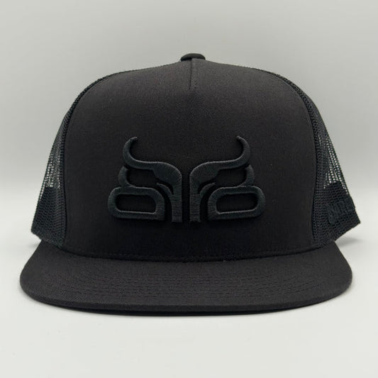 Baredown Brand Midnight Flat Ball Cap - Black/Black