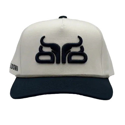 Baredown Brand Driven-A Frame Curved Bill Ball Cap - Navy/White