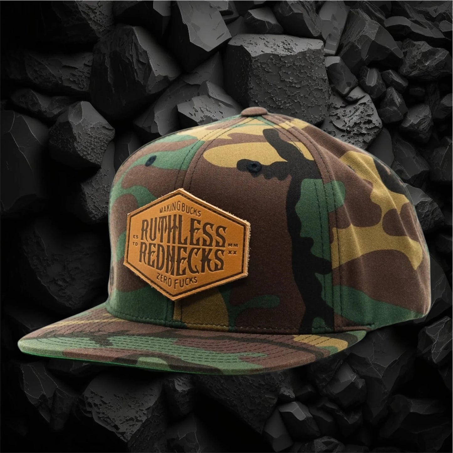 Ruthless Rednecks Hostile Patch Flatbrim Hat - Green Camo - Irvine Tack & Western Wear