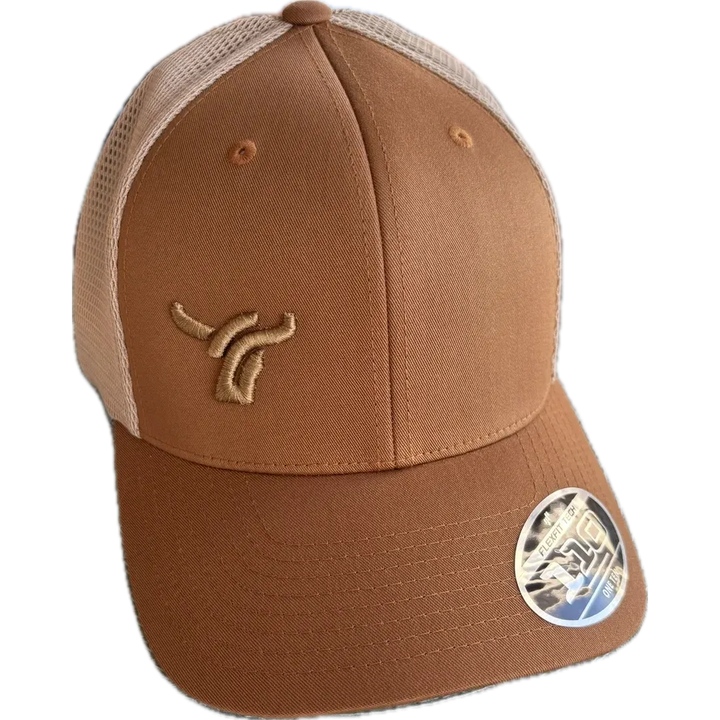 B8 Ranch Apparel 110 Flexfit SMALL Logo Cap - Caramel/Khaki