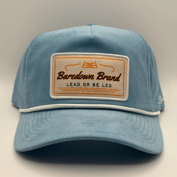 Baredown Brand Branded Corduroy Curved Bill Ball Cap - Light Blue