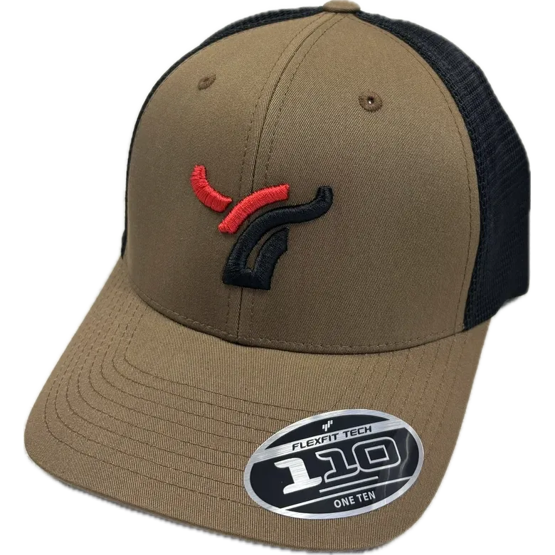B8 Ranch Apparel 110 Flexfit Largo Logo Cap - Coyote Brown/Black