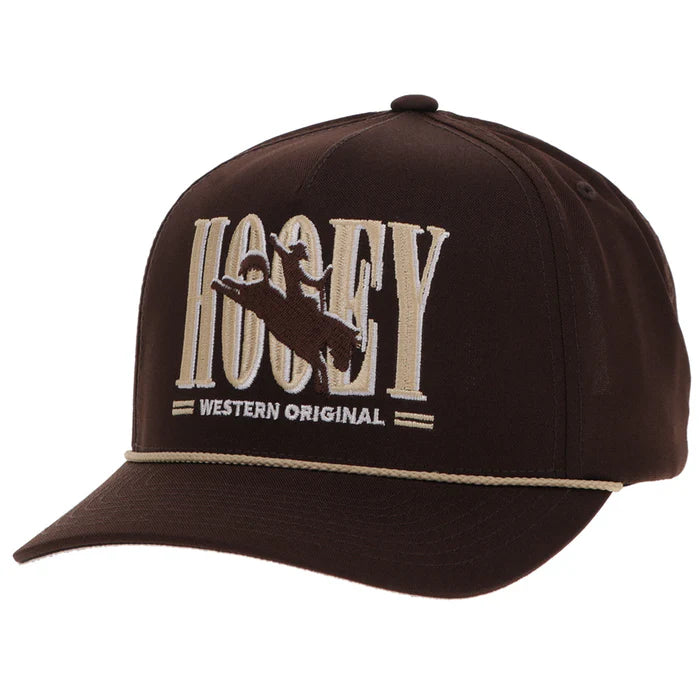 Hooey Wild Ride Embroidered Logo Trucker Curved Bill Cap - Brown