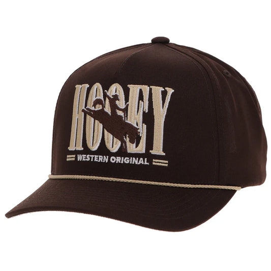 Hooey Wild Ride Embroidered Logo Trucker Curved Bill Cap - Brown