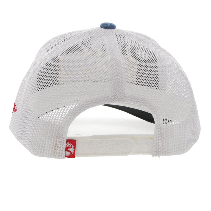 Hooey Cactus Ropes Curved Bill Trucker Cap - Denim/White