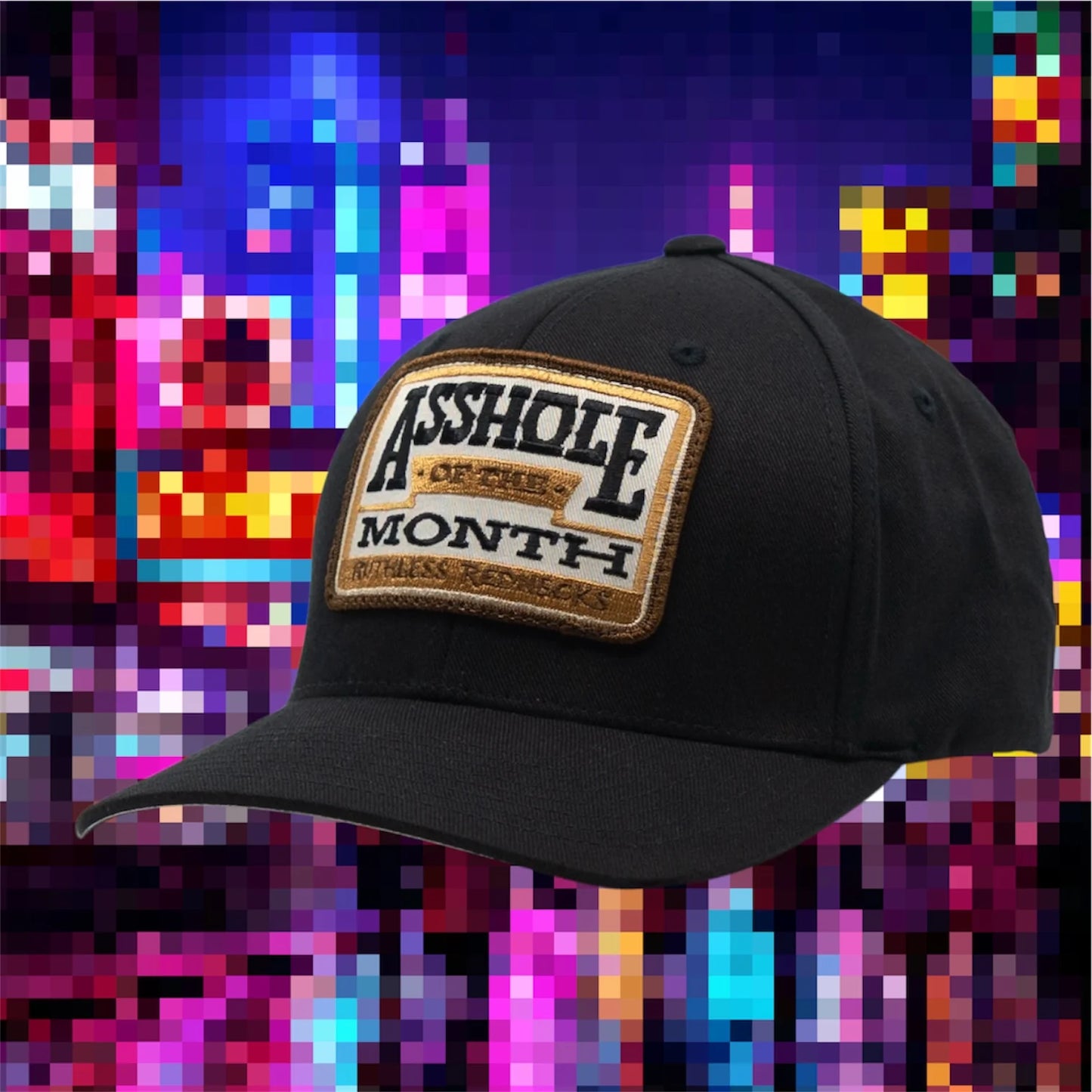 Ruthless Rednecks Asshole Of The Month Flexfit Hat - Black
