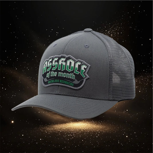 Ruthless Rednecks Top Shelf Asshole of the Month Curved Brim Hat - Charcoal