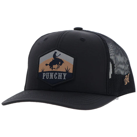Hooey Ranchero Punchy Curved Bill Trucker Cap - Black