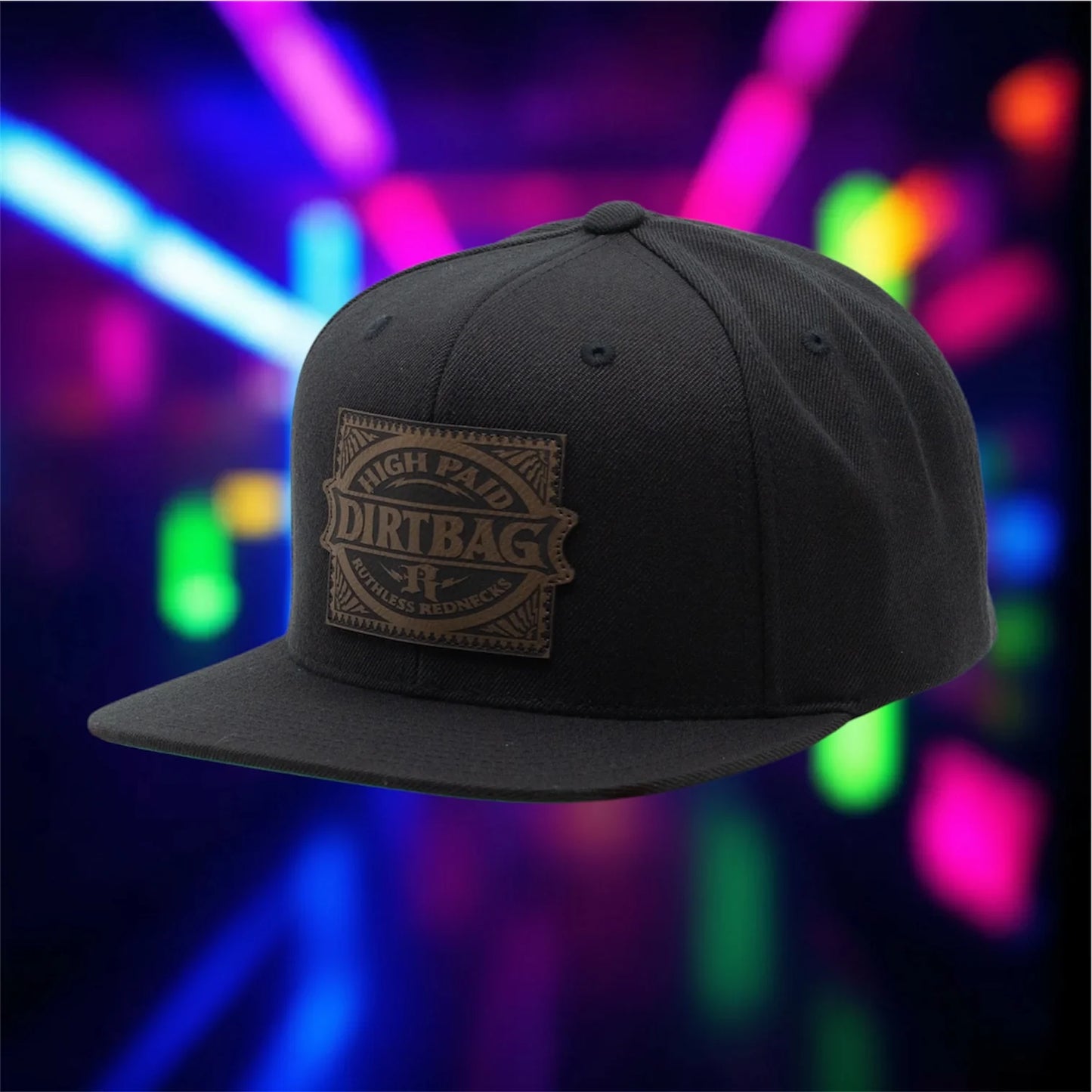 Ruthless Rednecks Throw Down Flat Brim Patch Hat - Black