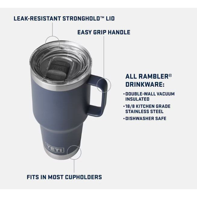 Yeti Rambler 887ml Travel Mug w/Stronghold Lid - Tropical Pink