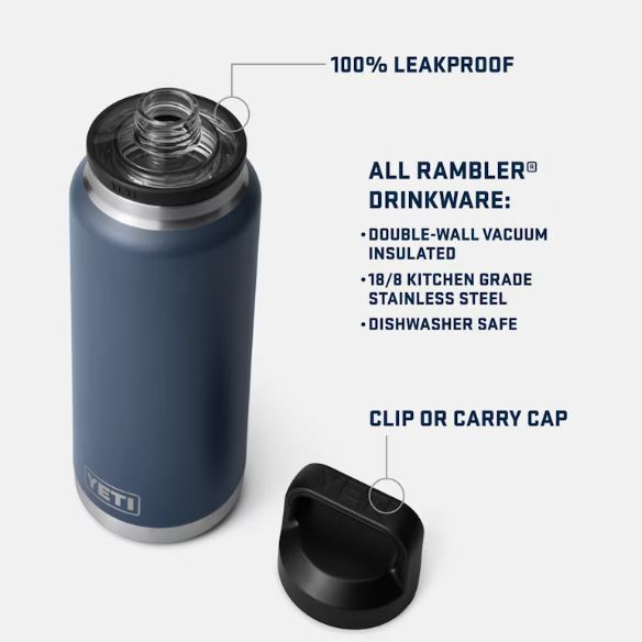 Yeti Rambler 1L Water Bottle w Chug Cap - Tropical Pink