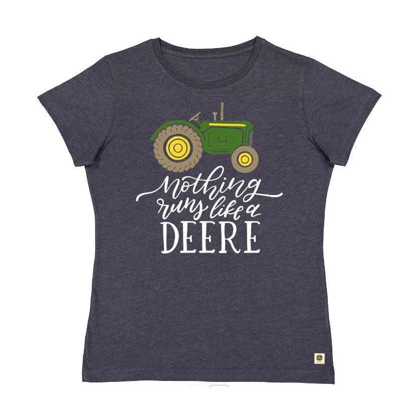 John Deere Women's Fit Nothing Runs Like a Deere T-Shirt - Navy