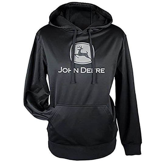 John Deere Men's Black Poly Fleece Hoodie - Black