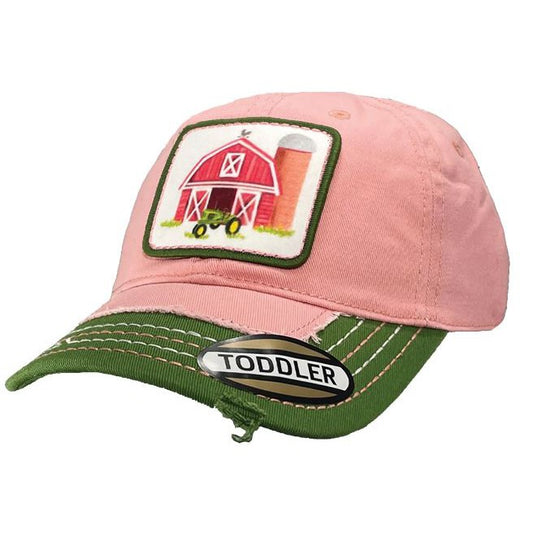 John Deere Kid's Patch Barn Ball Cap - Pink
