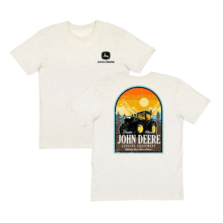 John Deere - Men's Sunset Tractor T-Shirt - Oatmeal