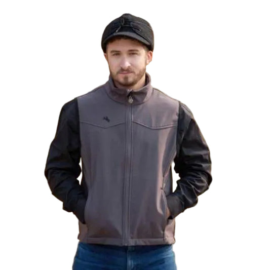 Wyoming Trader Men's Laminated Morgan Vest - Charcoal