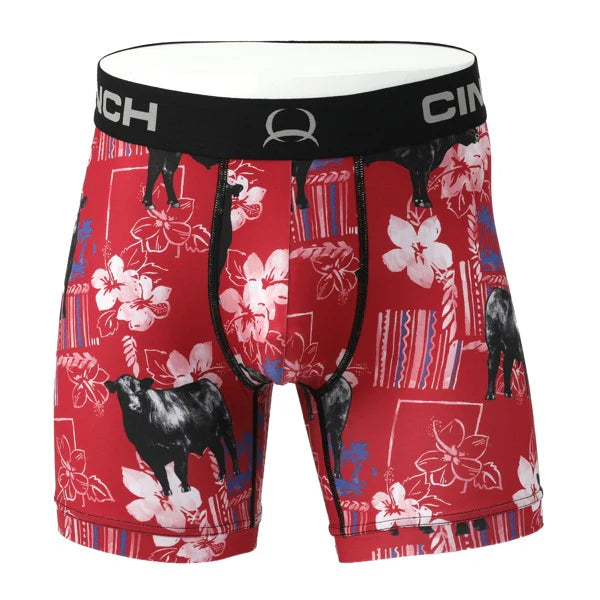 Cinch Men's 6" Angus Boxer Brief- Red