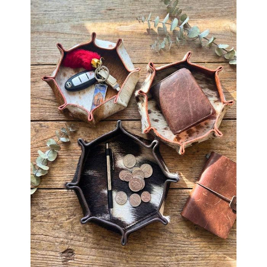 El Paso Cowhide Octagon Tray - Irvine Tack & Western Wear