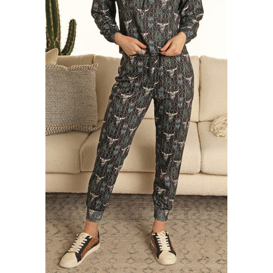 Range by RR Women's Longhorn & Cactus Joggers - Black