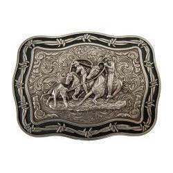 Crumrine Rectangle Team Roper Buckle