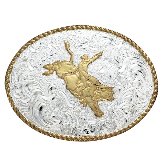 Crumrine Oval Rodeo Buckle - Bull Rider