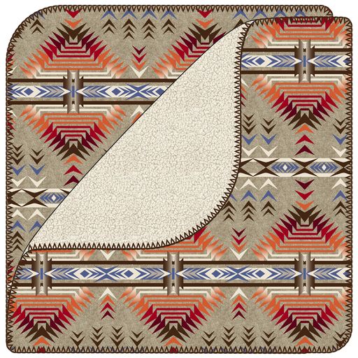 Rock & Roll Jacquard Berber Blanket - Taupe