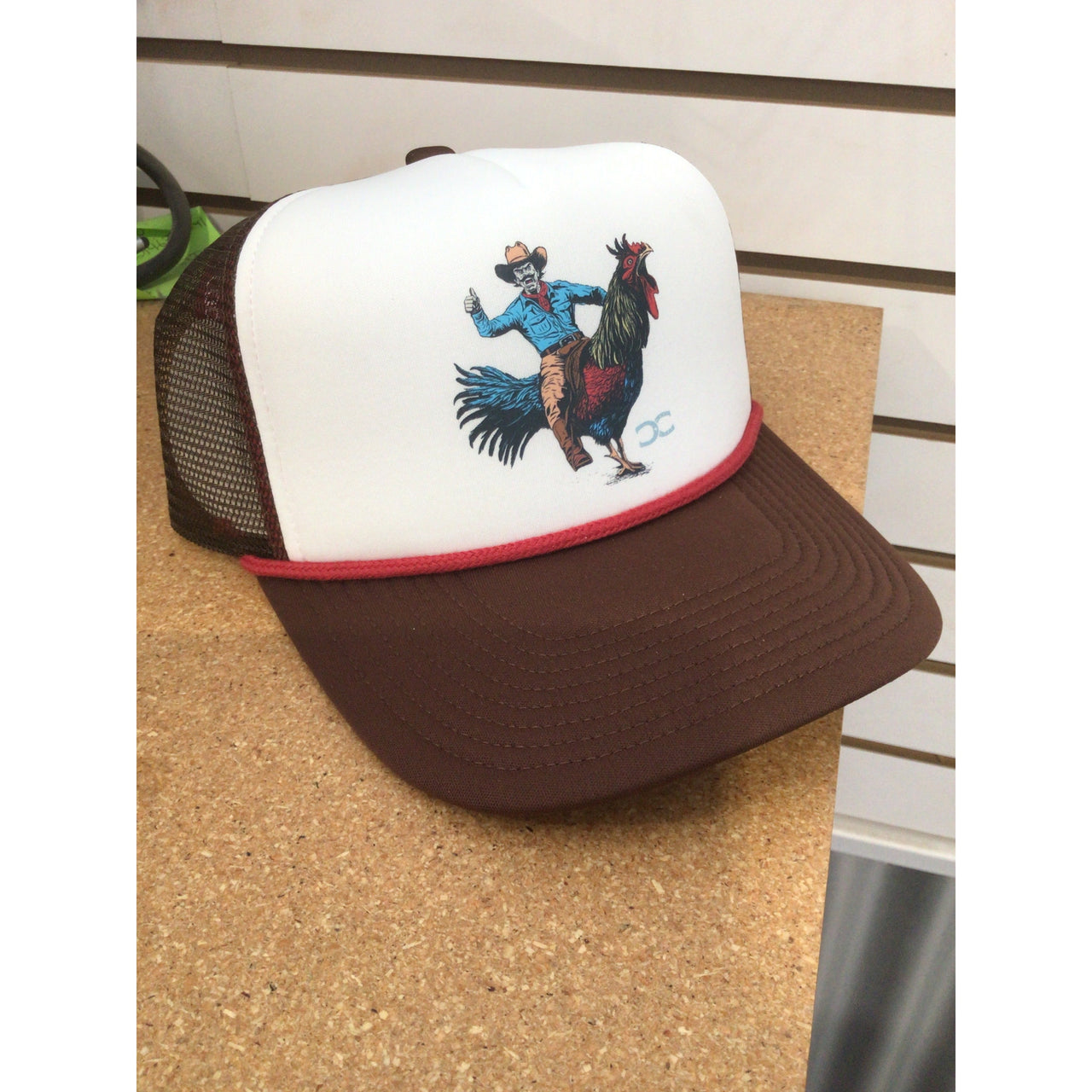 Cowboy Cool Rooster Roundup Foam Trucker Hat - Brown/White