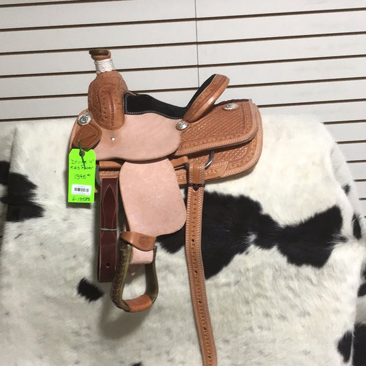 Irvine 10" Kid's Roper Saddle - 1/2 Basic Tooling Suede Seat