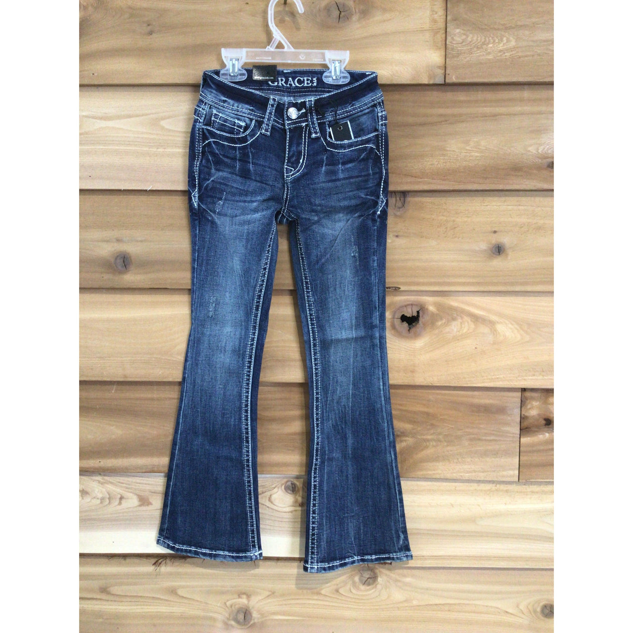Grace in LA Girl's Horseshoe Detail Western Jeans