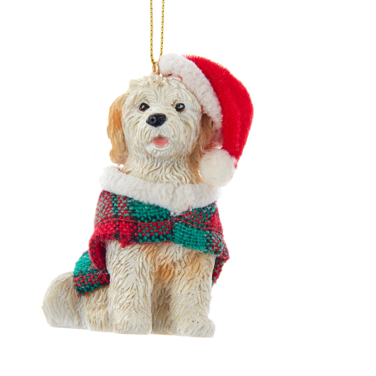 2.96" Resin Golden doodle with Coat Ornament