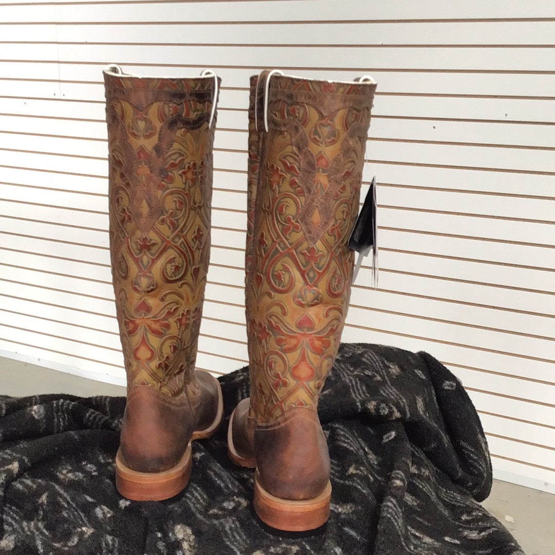 Boulet Women's Wide Square Toe Western Boots - Navajo Honey/Jokey Brandy - Irvine Tack & Western Wear