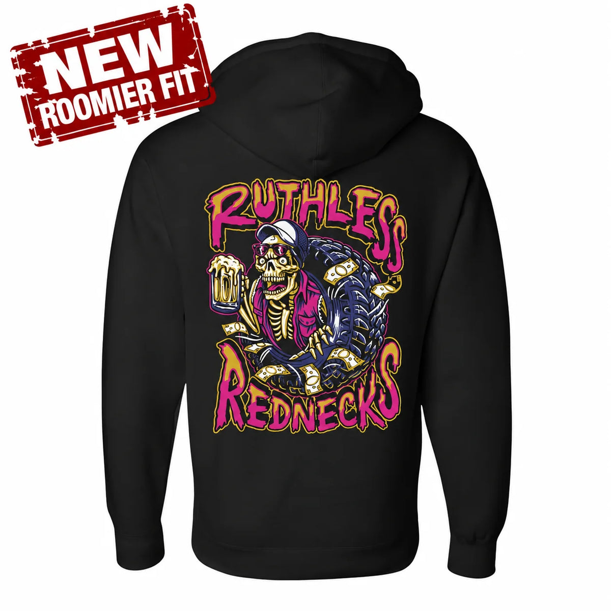 Ruthless Rednecks Fully Loaded Supercharged Hoodie- Black