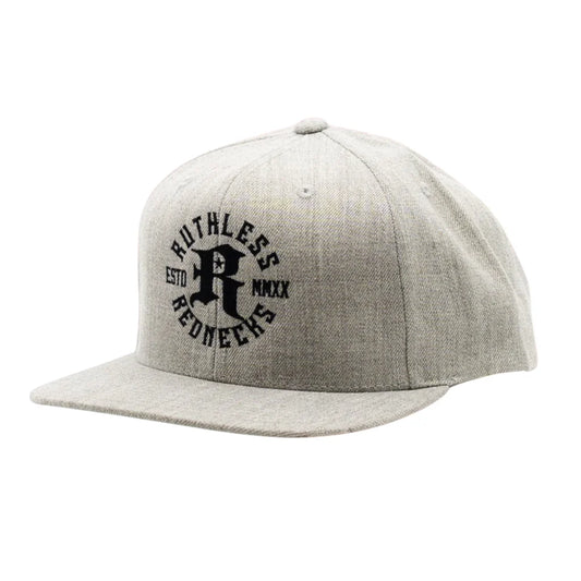 Ruthless Rednecks Icon Flatbrim Hat - Heather Grey/Black