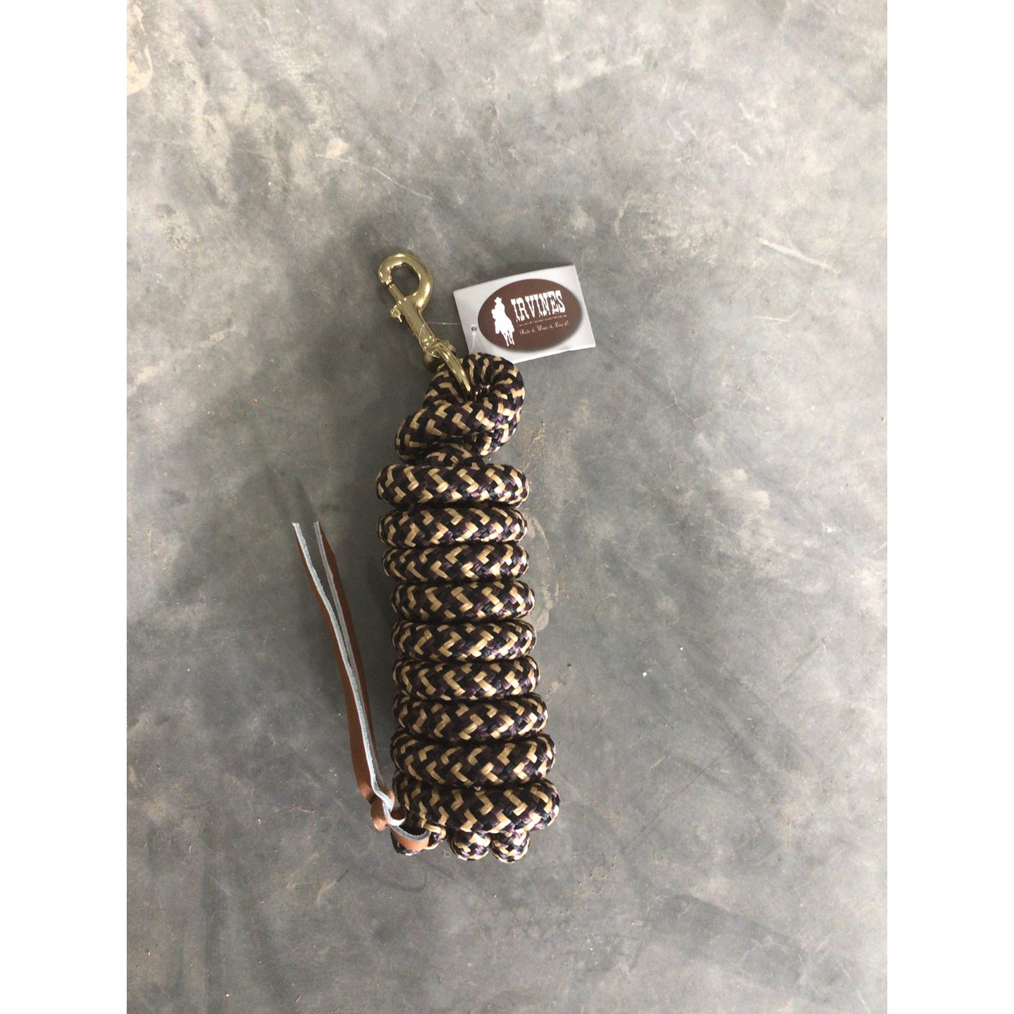 Irvine Cowboy Lead 9 ft 5/8" Lead w/Brass Plated Bolt Snap MIX COLOURS