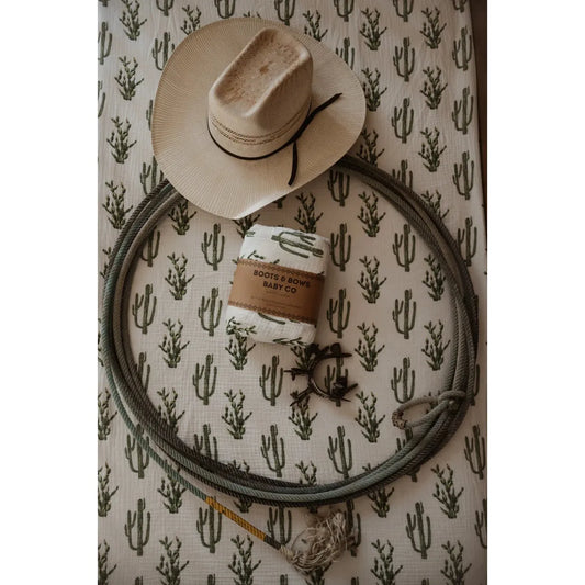 Boots & Bows  Cactus Crib Sheet