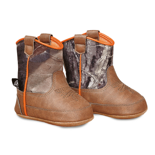 Double Barrel Gunner Baby Bucker Boots - Brown with Camo Top